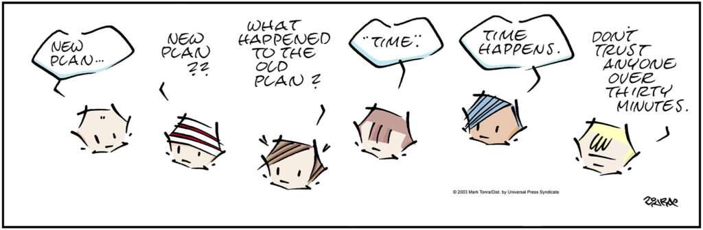 James comic strip by Mark Tonra about time.