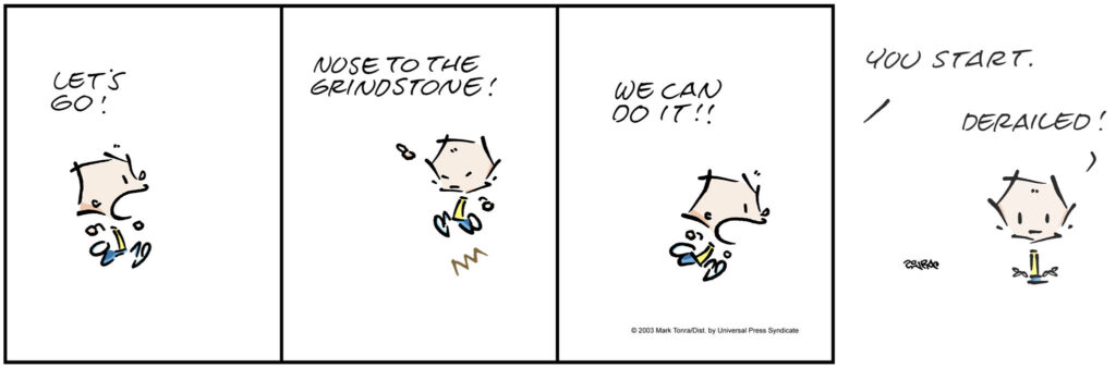 James comic strip by Mark Tonra about leadership.